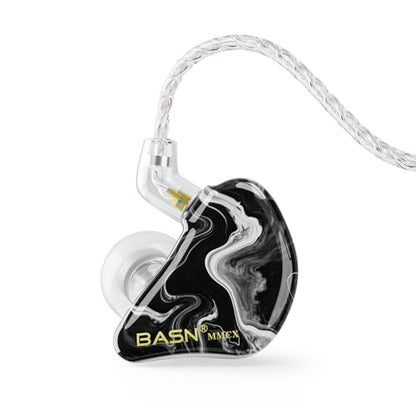 BASN Triple Driver in Ear Monitor Headphones for Musicians (Cosmic Black) - color: Black