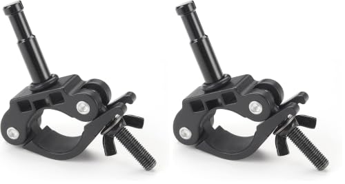 PHOCUS Half Coupler Clamp with 5/8" Baby Pin, Heavy Duty Truss Clamp on Round Tube for Supporting Photography Video Light Studio LED Ring Light (Clamp Range: 40-50mm) (Pack of 2) - size: Clamp Range: 40-50mm (Pack of 2)