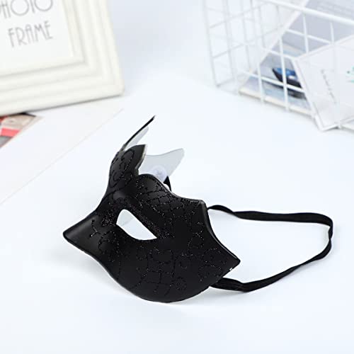Masquerade Mask for Men Women Couple, Venetian Carnival Mask for Mardi Gras, Halloween, Party Prom Ball Costume - color: Black