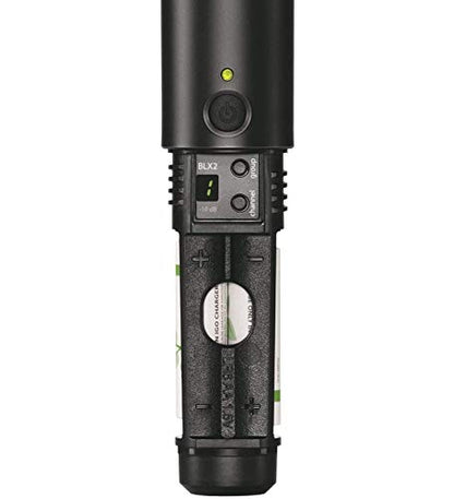 Shure BLX288/SM58 Dual-Channel Wireless Audio System J11 Band (596–620 MHz) – BLX88 Receiver, (2) BLX2 Transmitters with SM58 Dynamic Mic, Up to 14 Hr Battery, 300 ft Range | BLX88 Receiver, (2) BLX2 Transmitters with SM58 Dynamic Mic, Up to 14 Hr Battery