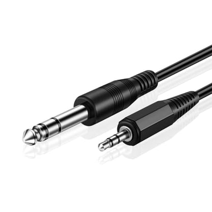 TNP 3.5mm to 6.35mm Bidirectional Stereo Audio Cable, Male to Male, 6FT | Quarter Inch to Headphone Jack Cord Connects Compatible Aux Devices, Amps, Speakers, Guitars, Keyboards, and Mixers - size: 6 Feet