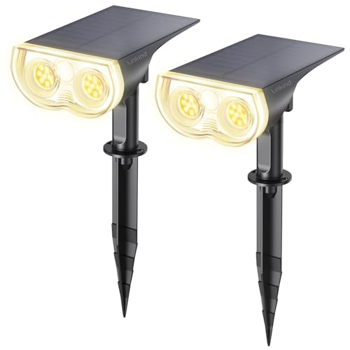 Linkind Solar Lights Outdoor Waterproof LED Spotlights Warm White 2 Pack - color: Warm White, size: 2 Pack