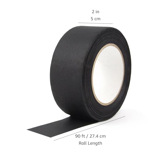 Amazon Basics No Residue, Non-Reflective Gaffers Tape for Photography, 2 inch x 90 feet, Black (Pack of 2) - color: Black, size: 2" x 90' (Pack of 2)