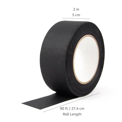 Amazon Basics No Residue, Non-Reflective Gaffers Tape for Photography, 2 inch x 90 feet, Black (Pack of 2) - color: Black, size: 2" x 90' (Pack of 2)