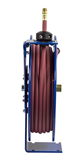 Coxreels P-LP-135 Low Pressure Retractable Air/Water Hose Reel: 1/4" I.D., 35' Hose Capacity, with Hose, 300 PSI, Made in USA - size: 1/4", style: 35'