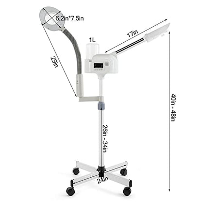 Artist hand Professional Facial Steamer with 5X LED Magnifying Lamp 2 in 1 | Hot Face Steamer Upgrade Esthetician Steamer for Facial Deep Cleansing, Fast Heating, Facial Machine, Beauty Salon Spa Home - size: White Hot & Magnifire Lamp