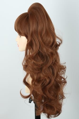 50s Married Housewife Costume Wigs for Women Brown Big Bouffant Hair Beehive Wigs - color: Brown