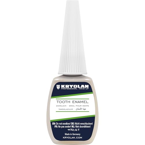 Professional Tooth Enamel, Special Effects Tooth Paint By Kryolan (Ivory)- Temporary Liquid Teeth Color For SFX Teeth Makeup Halloween Cosplay Theater- Blackout/ Rotten/ Tooth Decay Makeup- 0.4 Fl Oz - color: Ivory