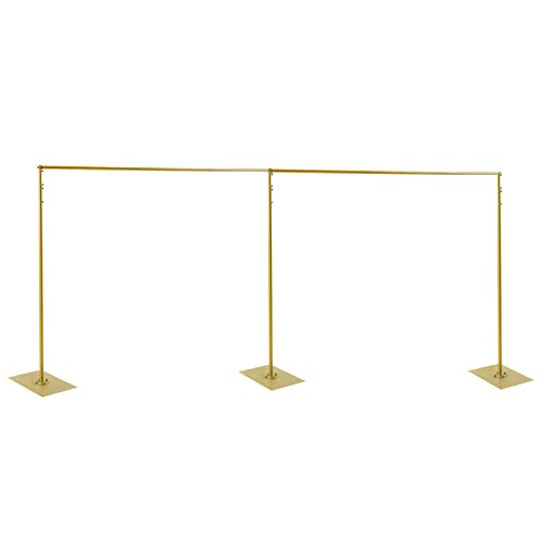Professional Backdrop Stand Pipe Kit,10'x 20' Heavy Duty Adjustable Height Background Support System Curtain Frame Telescopic with Steel Base for Wedding Party Photography Show Display,Gold - size: 10FT x 20FT,Gold