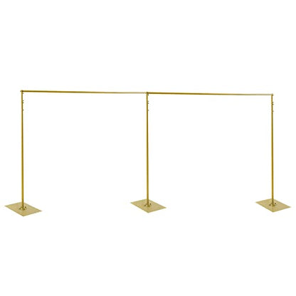 Professional Backdrop Stand Pipe Kit,10'x 20' Heavy Duty Adjustable Height Background Support System Curtain Frame Telescopic with Steel Base for Wedding Party Photography Show Display,Gold - size: 10FT x 20FT,Gold
