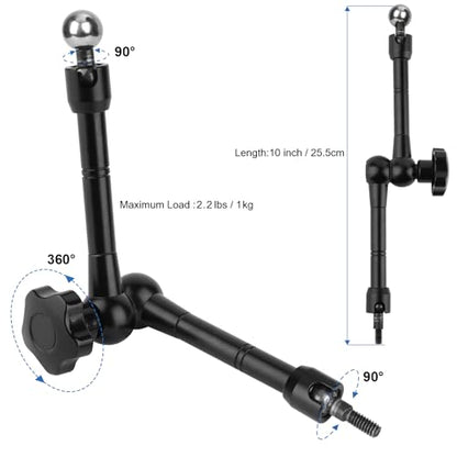 Mippko iPad Holder for Microphone Stand/Mic Music Stand,Tablet Mount Compatible with 4.7~12.9" / Nexus/LG G Pads/e-Reader/Switch/iPhone,360° Adjustable 10" Long Aluminum Alloy Arm