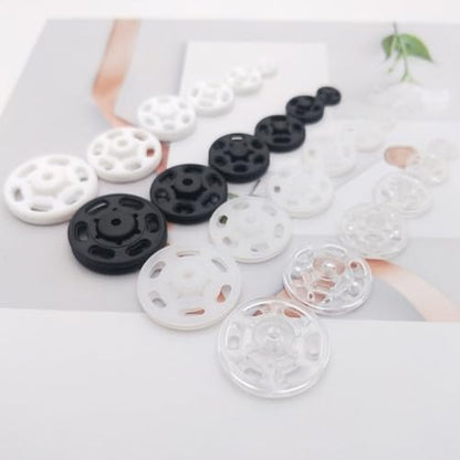1 Box/15 Set Invisible Small Plastic Snap Buttons Sew-on Snap Buttons Press Button for Sewing Clothing (Transparent, 18mm) - color: Transparent, size: 18mm