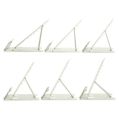 Honagu Book Stand Metal Desk Book Holder, Book Holders for Reading Hands Free, Adjustable Cookbook Documents Holder, Portable Bookstand for Music Books, Textbook, Recipe, Tablet, Ipad (Milky White) - color: Milky White