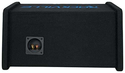 Rockville RV208P Dual 8" Car Audio Subwoofers in Vented Enclosure Box | 800W Peak/400W RMS, 4 Ohm, Gold-Plated Terminals, Ported MDF Cabinet, 15° Angled, Polypropylene Cone, Tweed Carpet - style: Dual 8"