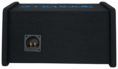 Rockville RV208P Dual 8" Car Audio Subwoofers in Vented Enclosure Box | 800W Peak/400W RMS, 4 Ohm, Gold-Plated Terminals, Ported MDF Cabinet, 15° Angled, Polypropylene Cone, Tweed Carpet - style: Dual 8"