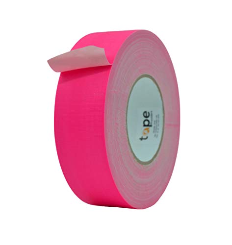 MAT Gaffer Tape Fluorescent Pink Low Gloss Finish Film, 2 inch x 60 Feet, Residue Free, Non Reflective, Secure Cords to Stages, Great for Concerts or Trade Shows, Weddings, & Floor Marking - color: Fluorescent Pink