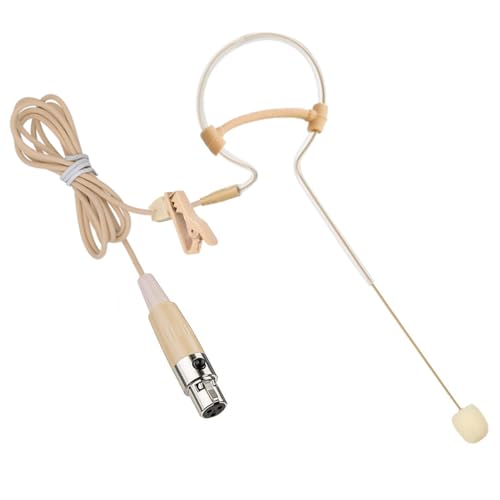 Earhook Headset Microphone Compatible with AKG Bodypack | Headworn Single Over Ear Hanging Condenser Omnidirectional Mic Clip for Wireless Transmitter System Mini XLR 3 Pin TA3F Plug - style: Mini XLR 3 Pin TA3F Plug Compatible with AKG Only