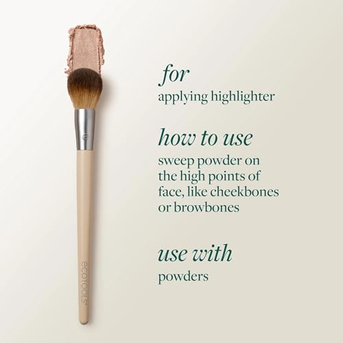 EcoTools 5 Piece Everyday Edit Makeup Brush Set With Powder Puff | Easy touch-ups anywhere with a travel makeup brush set with powder puff, concealer brush, vegan and cruelty-free