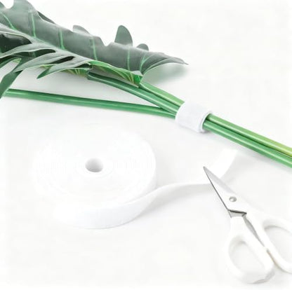 Hook and Loop Tape - 32ft x 1" Self Adhesive Strips Roll, Strong Sticky Double Sided Adhesive Tape for Cable Management, Wire Ties, Garden Plants, Reusable Fastening Ties (White) - color: White, size: 1IN/32FT