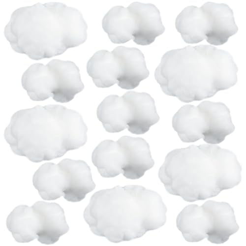 Jetec 15 Pcs White Artificial Cloud Props, Small and Medium - color: White, size: Small and Medium