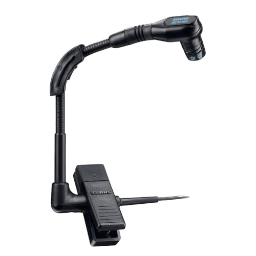 Shure Wired BETA 98H/C Microphone - Miniature Instrument Mic with Wired XLR Connector, Cardioid Condenser, Clip-on with Gooseneck for Sax/Brass or Rim of Percussion (BETA98H/C) - style: Wired - XLR