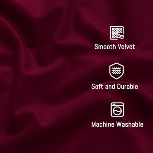 Yakamok Wine Red Room Darkening Velvet Curtains 84 Inch Long Living Room | Luxury soft velvet, 2 panels 52x84 inch,bedroom study, window drapes rod pocket,light blocking,Thermal Insulated - color: Wine Red, size: 52"W x 84"L (Pack of 2)