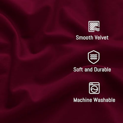 Yakamok Wine Red Room Darkening Velvet Curtains 84 Inch Long Living Room | Luxury soft velvet, 2 panels 52x84 inch,bedroom study, window drapes rod pocket,light blocking,Thermal Insulated - color: Wine Red, size: 52"W x 84"L (Pack of 2)