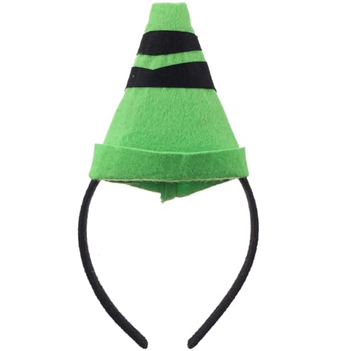 Crayon Headband Costume Felt Cone Crayon Hat 3D Cute Hairband for Women Teachers Art Theme Dress Up Outfit for - color: Green