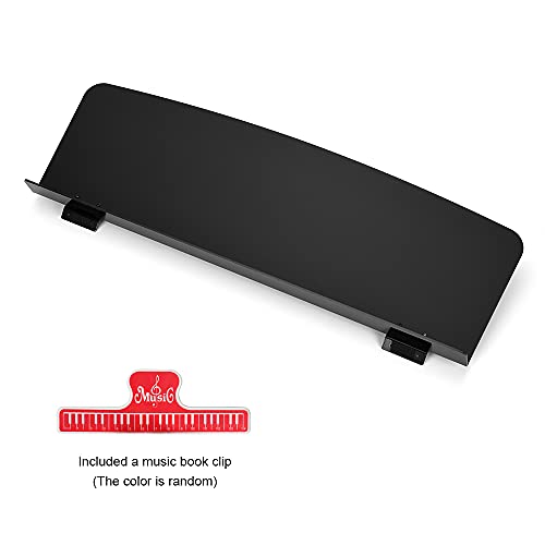 Universal Music Book Stand - Sheet Music Stand Fits 61-Key 88-Key Digital Piano Keyboards With a Slot ≥48cm/18.9in Length, Max Inner Gap (If dual-slot) ≤38cm/14.96in | Not for Round Jacks - color: Matte black