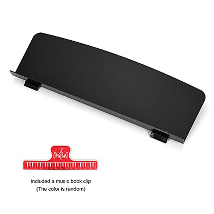 Universal Music Book Stand - Sheet Music Stand Fits 61-Key 88-Key Digital Piano Keyboards With a Slot ≥48cm/18.9in Length, Max Inner Gap (If dual-slot) ≤38cm/14.96in | Not for Round Jacks - color: Matte black