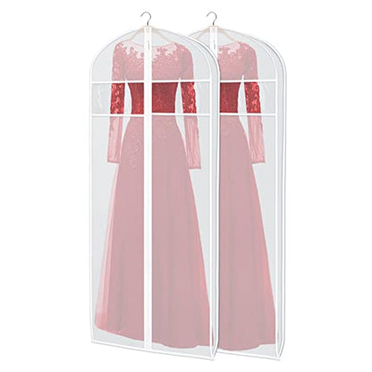 Zilink Long Dress Garment Bags for Storage Clear Coat Cover Bag 60 in,2Pack - size: 60"-2pcs