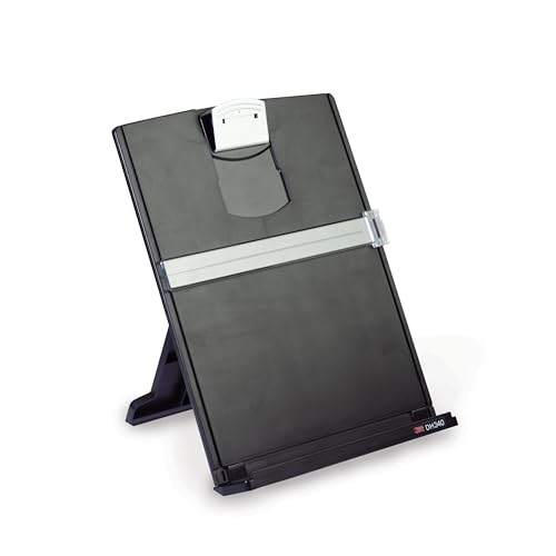 3M Desktop Document Holder for Monitor, 3.375 in x 12.0 in x 1.75 in | Desktop Document Holder For Desk And Typing, Adjudtable, Space Saving Design Holds Papers Vertical For Easy Viewing