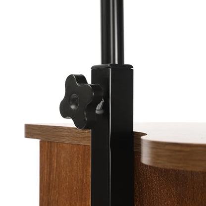 Lectern Podium Stand, Mobile Height Adjustable Church Classroom Lecture Portable Presentation Concert Podium with 4 Universal Wheels Adjustable Angle 0-90° Standing Laptop Cart - color: Brown(23.62w*14.57hin)