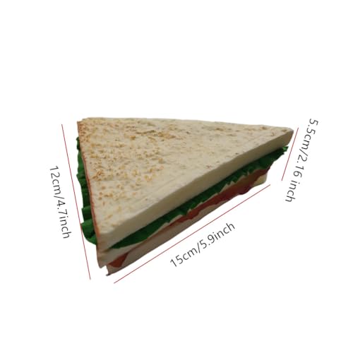Ebonee Artificial Fake Sandwich Bread Props, Realistic Simulated Sandwiches Lifelike Simulation Food Model for Food Display Kitchen Decoration Photography Props (1 Pack)