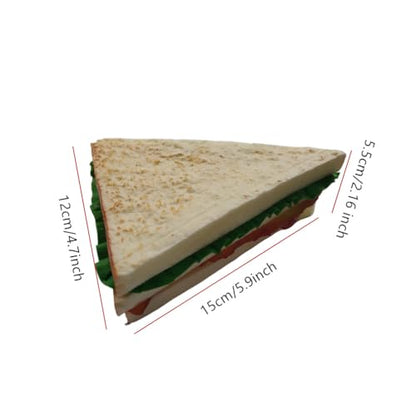 Ebonee Artificial Fake Sandwich Bread Props, Realistic Simulated Sandwiches Lifelike Simulation Food Model for Food Display Kitchen Decoration Photography Props (1 Pack)