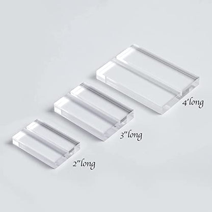 UNIQOOO 3" Clear Acrylic Stand | 10 Pack 3mm Slot Wedding Sign Holders, Perfect for Wedding, Table Number, Exhibition, Office, Restaurant, Business
