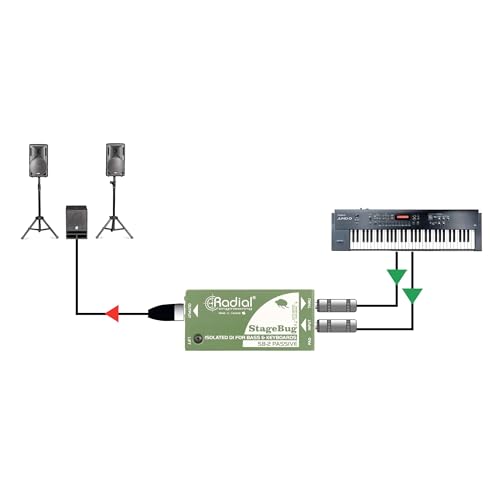 Radial StageBug SB-2 1-Channel Passive Instrument Direct Box (Pair) with 2x XLR Cables, 2x 1/4" Instrument Cables and Polishing Cloth
