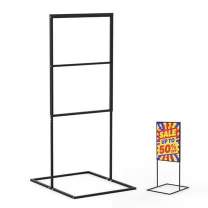 Sign Holder Floor Stand, 24×36 Inch Heavy Duty Floor Standing Sign Holder, Sliding Double Sided Poster Stand, Sign Stand for Mall Ads, Trade Shows, Road Signs (Black，24×36)