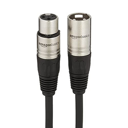 Amazon Basics XLR Microphone Cable for Speaker or PA System, Recording Studio, All Copper Conductors, 6MM PVC Jacket, 50 Foot, Black - size: 50 Feet, style: 1-Pack