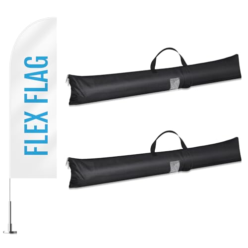 Aliceset 2 Pcs Flag Carrying Case Storage Bag Feather Cloth Banner Carrier Teardrop Flag Pole Bags Kit Waterproof Oxford Mic Stand Tripod Carrying Case Portable, 5.9 x 60 in