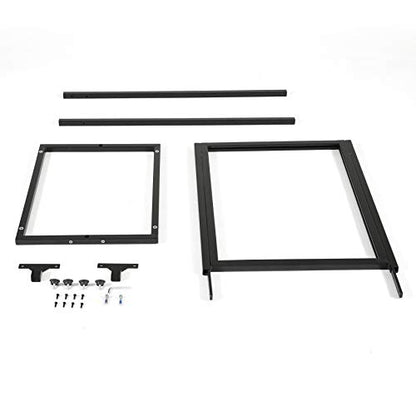M&T Displays Metal Eco Info Board, Black 24x36 Inches Slide-In Poster Sign Holder 1 Tier Double Sided Floor Standing Pedestal Advertising Display with Backing and Anti-Glare PET Cover