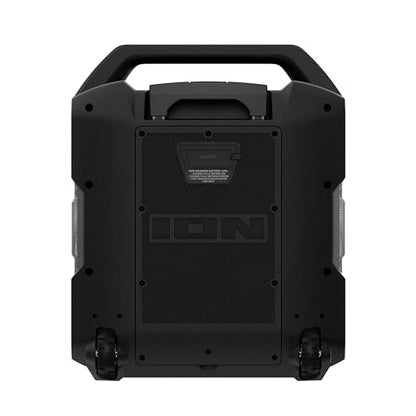 ION Block Rocker 120W Bluetooth Outdoor Speaker with Wheels | Water Resistant, Radio, Karaoke Mic, USB Charging, Stereo Linking, Bass Boost and App Control, for Parties and Outdoor Events - style: 120W water-resistant
