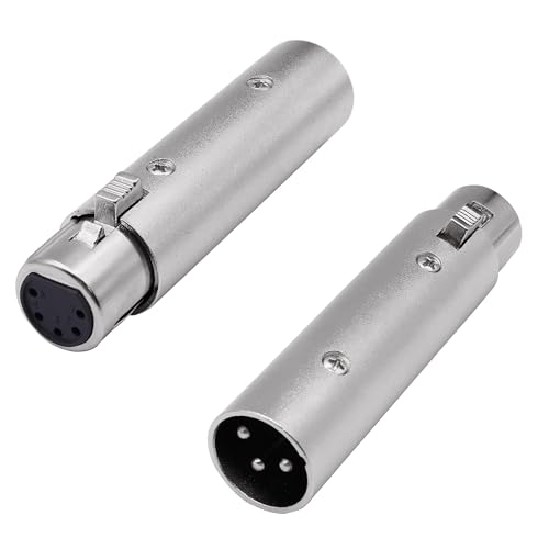 XLR 3 Pin Male to 5 Pin Female DMX Adapter Connector Audio Signal Converter for Microphone Stage Light -2 Pack (XLR 3 Pin Male to 5 Pin Female) - style: XLR 3 Pin Male to 5 Pin Female