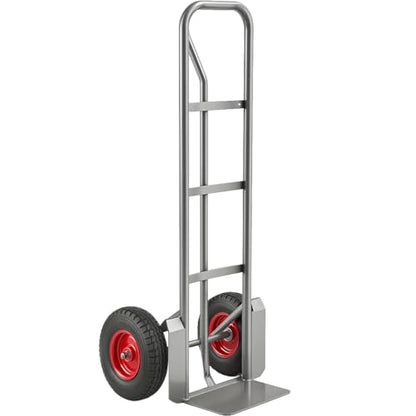 Heavy-Duty Commercial 660 lb Hand Truck Dolly with 13" Pneumatic Wheels, Steel Cart with Handle and Toe Plate, Ideal for Warehouse, Moving, Delivery, Grey - color: Gray, size: 660lb.
