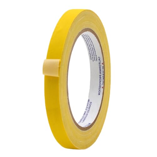 MAT Gaffer Tape Yellow Low Gloss Finish Film, 1/2 inch x 60 Feet, Residue Free, Non Reflective, Secure Cords to Stages, Great for Concerts or Trade Shows, Weddings, & Floor Marking - color: Yellow