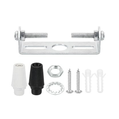 PATIKIL 55mm Ceiling Light Plate Kit, 1 Set Light Fixture Mounting Bracket Plate Steel Crossbar for Home Pendant Wall Light with Screw Washer Nut 2 Color Cap - size: 55mm