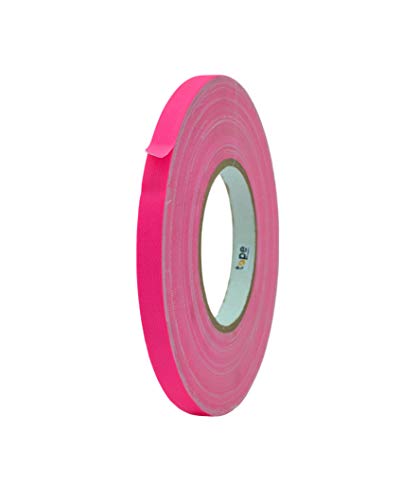 MAT Gaffer Tape Fluorescent Pink Low Gloss Finish Film, 1/2 inch x 60 Feet, Residue Free, Non Reflective, Secure Cords to Stages, Great for Concerts or Trade Shows, Weddings, & Floor Marking - color: Fluorescent Pink