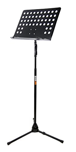 Gearlux Heavy-Duty Vented Die-Cast Sheet Music Stand with Hydraulic Grip Height Adjustment up to 71 Inches and Triple Layer Anti-Rust Coating - size: Hydraulic Adjustment
