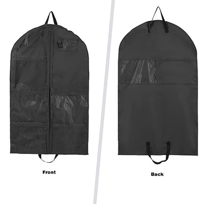 40Inch Garment Bag for Hanging Clothes, Waterproof Dance Costume Bags, Gusseted Hanging Garment Bags for Travel Storage, Kids Garment Bag, Garment Bag for Dance Competitions（Black-2 pack)