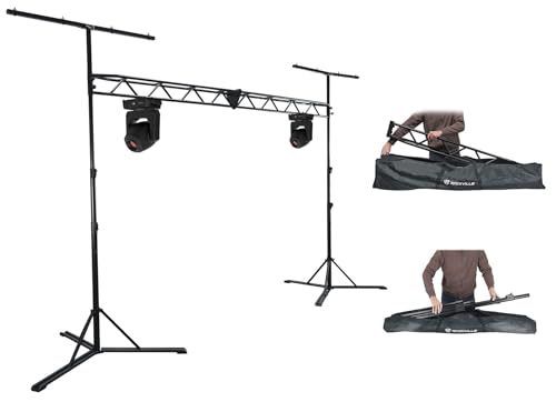 Audiosavings Bundle: (2) Chauvet DJ Intimidator Spot 360XIP Indoor/Outdoor RF Moving Head GOBO/Beam Light Bundle with (1) Rockville RLT8 10 Ft Portable Sturdy Lighting Truss Stand+Bag (3 Items)